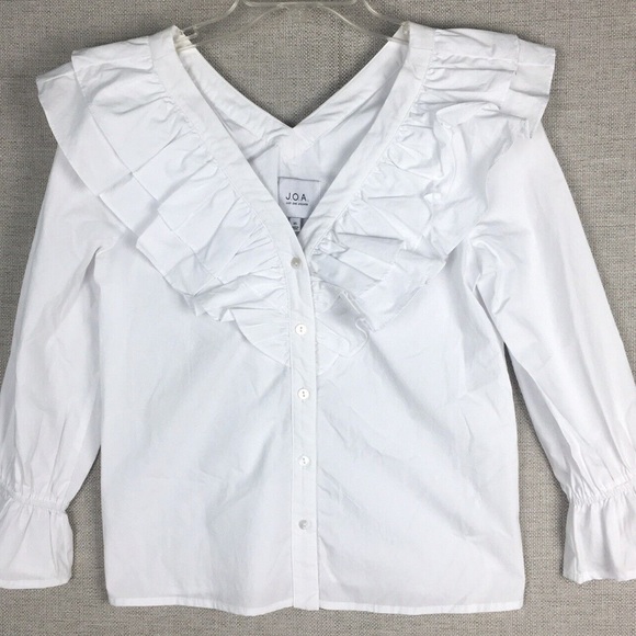 J.O.A. Ruffle button down blouse - Picture 4 of 4